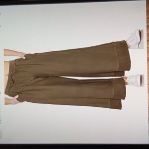 Free People Movement Rocco Army Green Wide Leg Pants Pull On Womens Xs